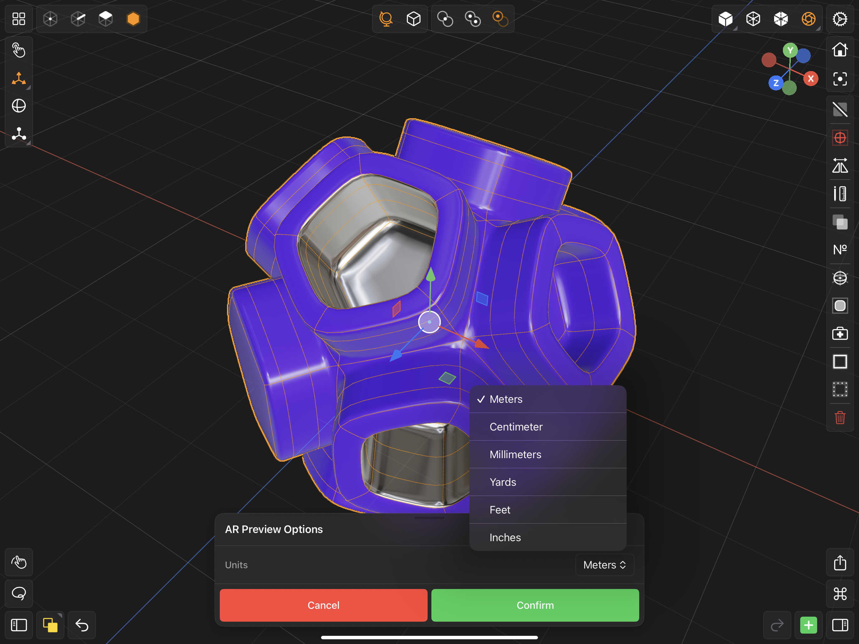 Valence 3D Modeler AR Preview Options