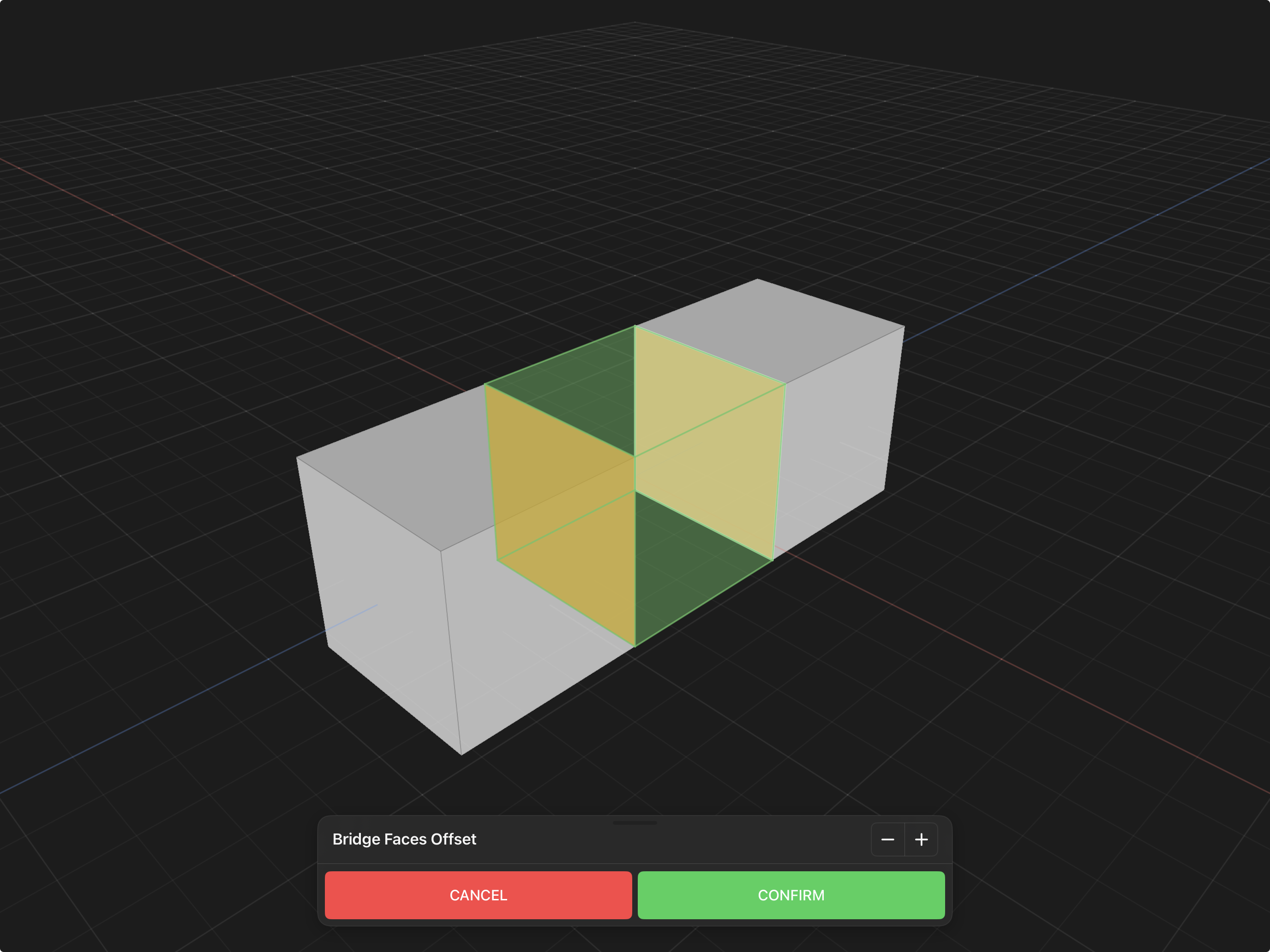 Valence 3D Modeler Bridge Faces Offset Sheet