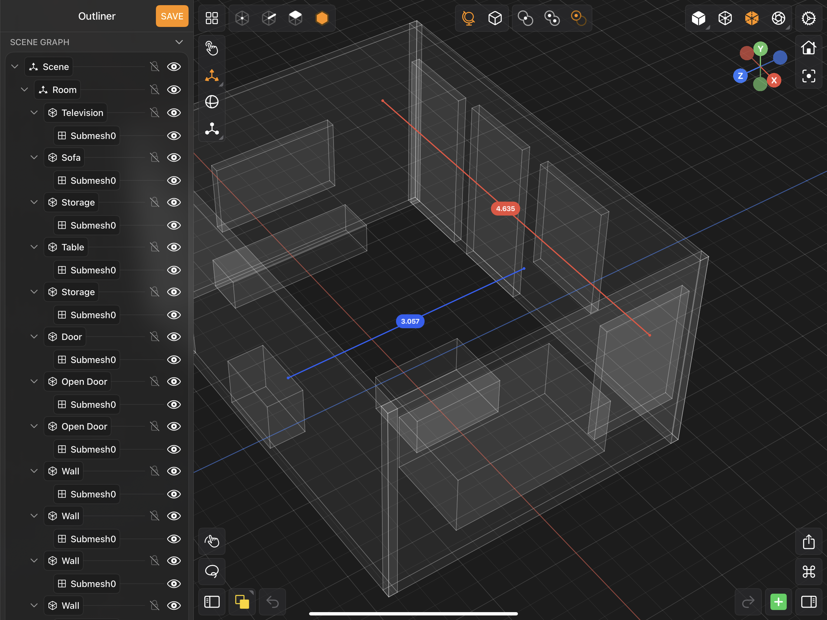 Valence 3D Modeler Outliner