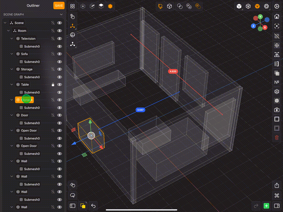 Valence 3D Modeler Rename Node in Outliner