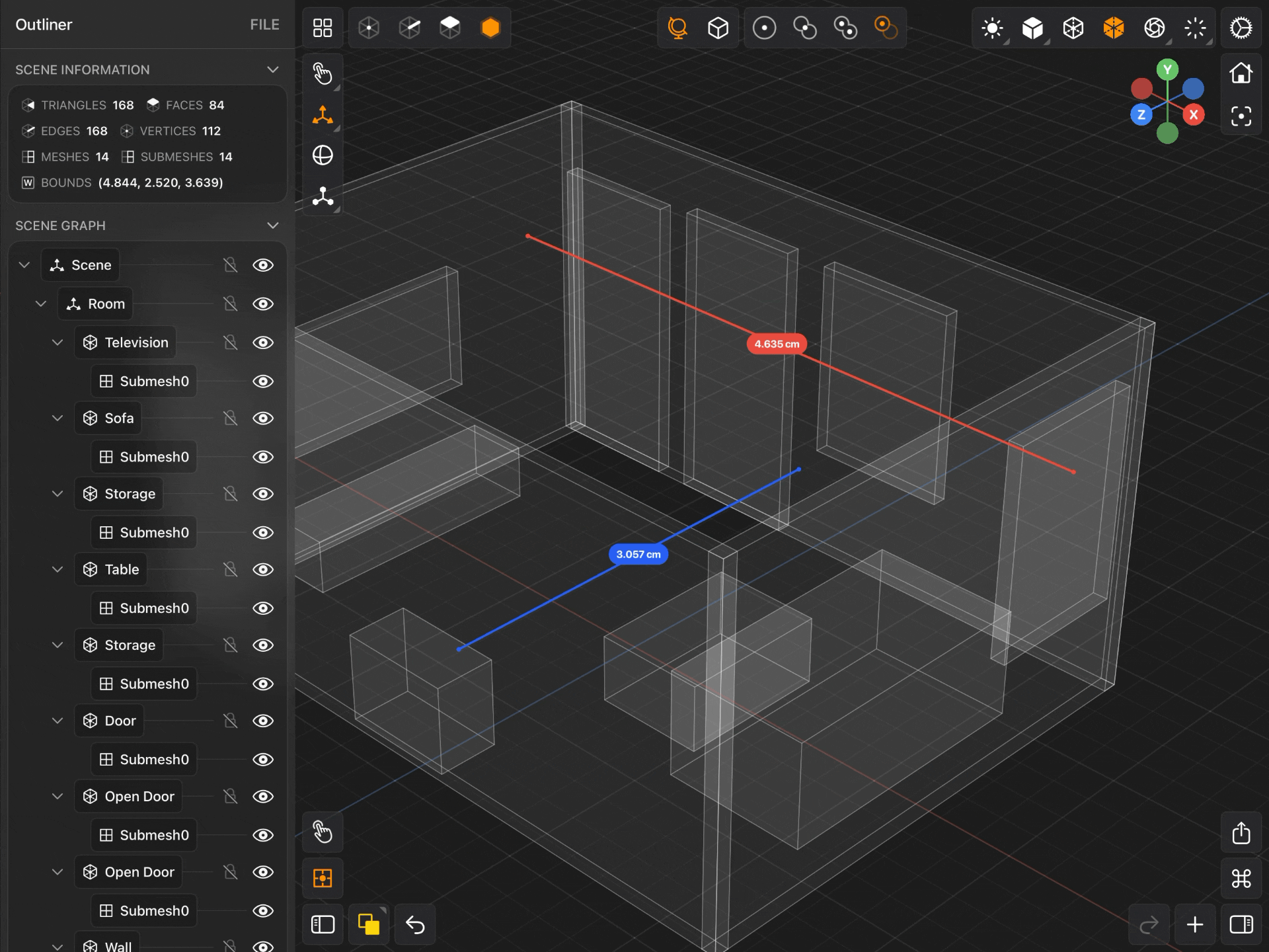 Valence 3D Modeler Outliner Visibility and Lock Buttons