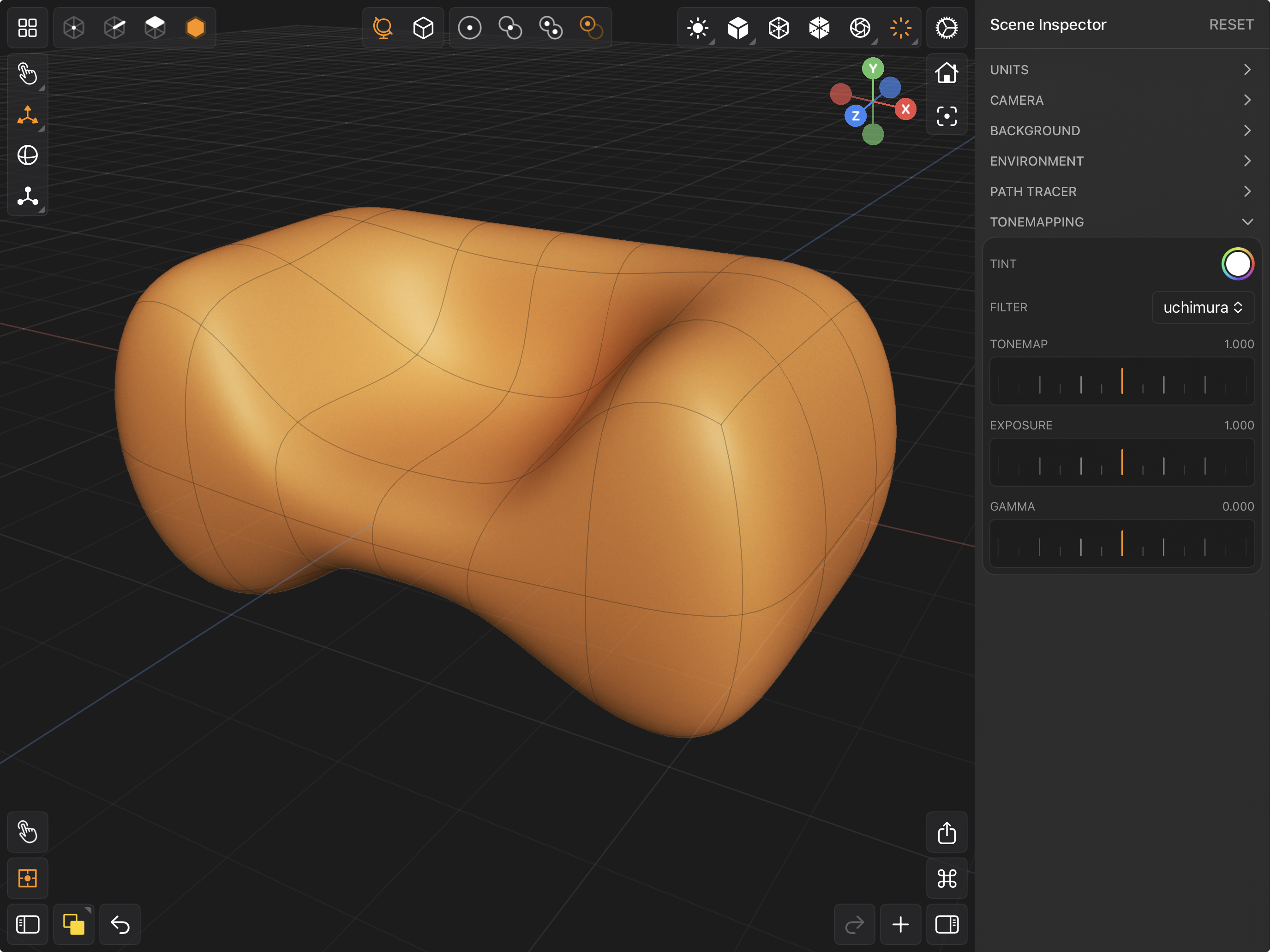 Valence 3D Modeler Scene Inspector Tonemapping